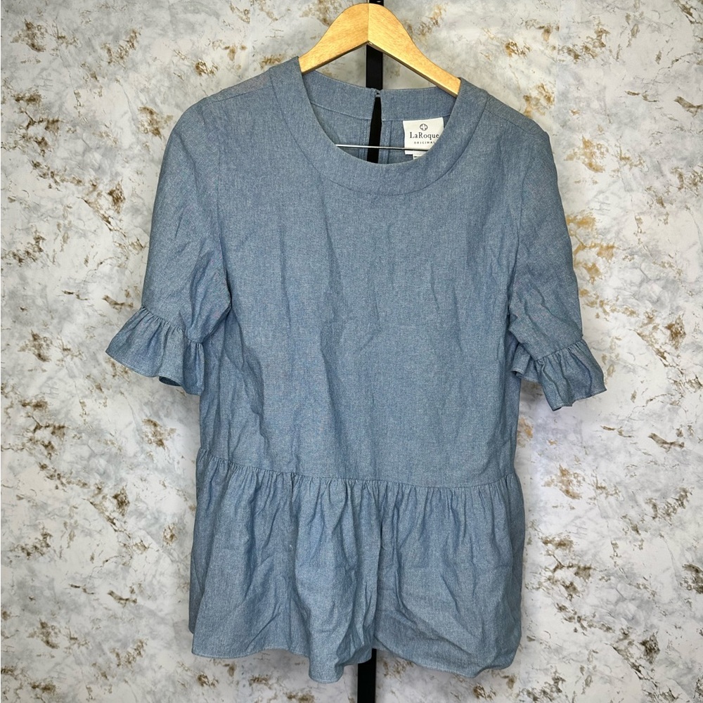 LaRoque Betty B Top Chambray Denim Peplum